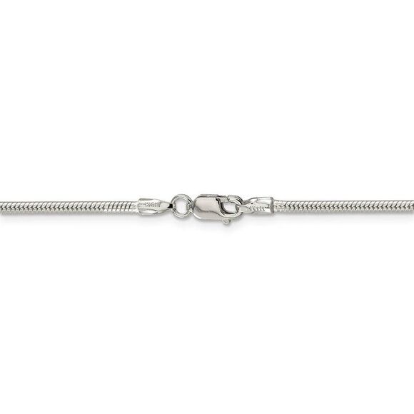 1.75mm Sterling Silver, Round Solid Snake Chain Necklace, 20 Inch - Picture 4 of 8